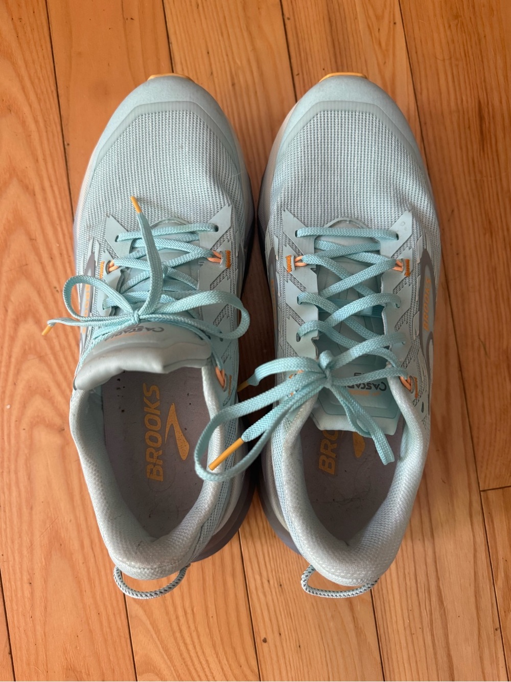 Brooks Women’s Light Blue Running Shoes with Yellow Accents